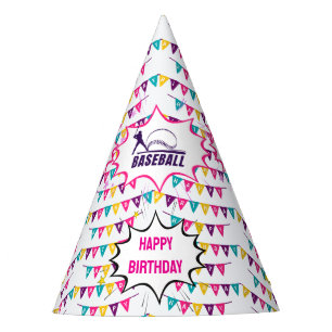 Chapeaux De Fêtes Fille de baseball Joueuse Anniversaire
