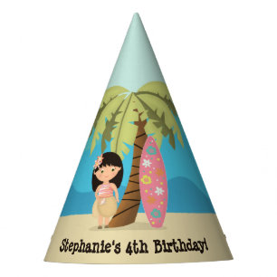 Chapeaux De Fêtes Fille de surfer hawaïenne