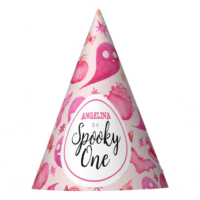 Chapeaux De Fêtes Fille Éffrayant un 1er anniversaire Nom (Devant)