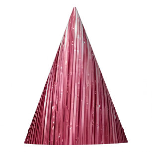 Chapeaux De Fêtes Fille rose Glam Glitzy Tinsel Stripes Anniversaire
