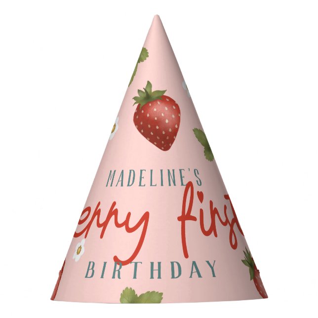 Chapeaux De Fêtes Filles Berry Première fraise 1er anniversaire (Devant)