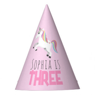Chapeaux De Fêtes Filles Licorne Rose Mignon Anniversaire Enfants