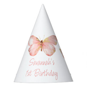 Chapeaux De Fêtes Filles mignonne Papillon rose pâle 1er anniversair
