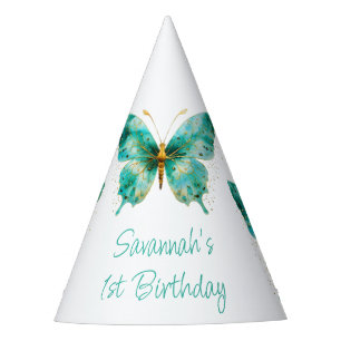 Chapeaux De Fêtes Filles mignonnes Papillon vert Turquoise 1er anniv