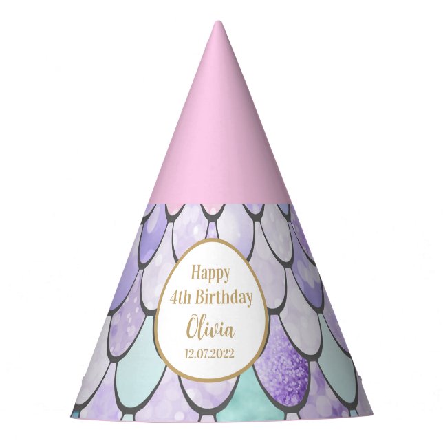 Chapeaux De Fêtes Filles mignonnes Sirène 1er fête d'anniversaire Ca (Devant)