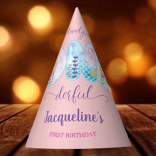 Chapeaux De Fêtes Filles roses 1er Anniversaire ONEderful Pretty