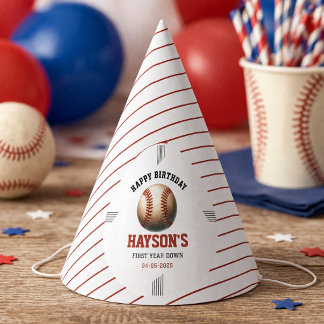 Chapeaux De Fêtes First Year Down Baseball 1st Birthday Party