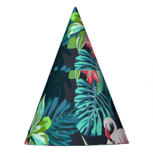 Chapeaux De Fêtes Flamant rose tropical : Fleurs d'été Motif