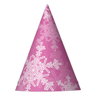 Chapeaux De Fêtes Flammes de neige blanches roses Noël minimaliste