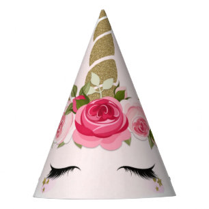 Chapeaux De Fêtes Fleur de licorne or et rose Fleur d'Anniversaire