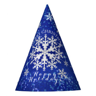Chapeaux De Fêtes Fleur de neige Bleu Blanc