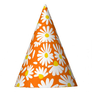 Chapeaux De Fêtes Fleur marguerite rétro : orange vintage.