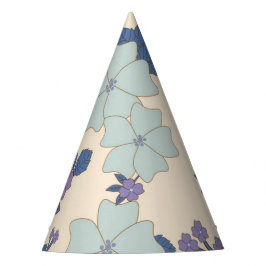 Chapeaux De Fêtes Fleurs Bleues, Fleurs Violettes, Motif Floral