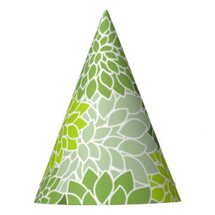 Chapeaux De Fêtes Fleurs Dahlia, Motif De Fleurs, Dahlia Verte