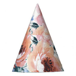 Chapeaux De Fêtes Fleurs d'aquarelle, illustration motif transparent