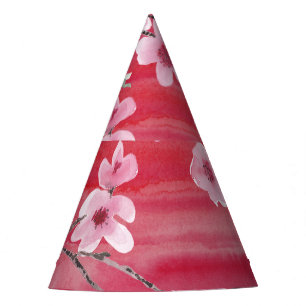 Chapeaux De Fêtes Fleurs de cerisiers, sans soudure, motif aquarelle