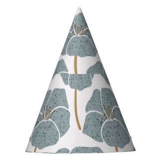 Chapeaux De Fêtes Fleurs de Géranium Bleu Motif romantique.