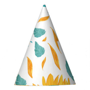 Chapeaux De Fêtes Fleurs de soleil d'aquarelle : Impression botaniqu