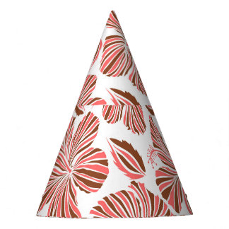 Chapeaux De Fêtes Fleurs d'hibiscus hawaïens : style tropical brun.