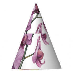 Chapeaux De Fêtes Fleurs d'orchidées aquarelles, motif sans soudure.
