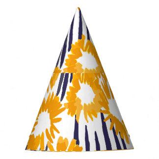 Chapeaux De Fêtes Fleurs Jaunes : Vintage peint à la main