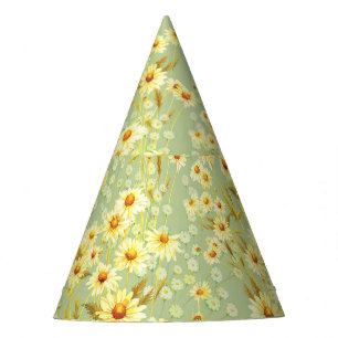 Chapeaux De Fêtes Fleurs marguerites : Aquarelle Sombre Sans Couleur