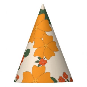 Chapeaux De Fêtes Fleurs Oranges, Motif Floral, Motif De Fleurs