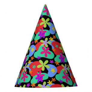 Chapeaux De Fêtes Fleurs rétro couleur motif transparente