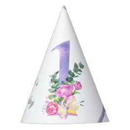 Chapeaux De Fêtes Fleurs ruban violet premier anniversaire fête