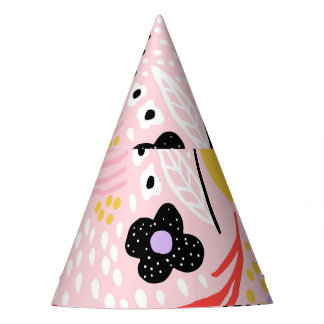 Chapeaux De Fêtes Floral Abstrait : Design Vintage créatif.