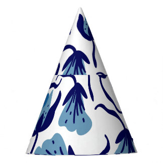 Chapeaux De Fêtes Floral De Pansy Bleu : Sans Mer Dessiné À La Main.