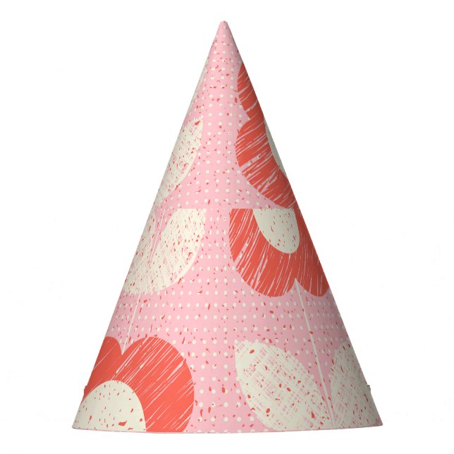 Chapeaux De Fêtes Floral Stylisé Rétro Scandinave sans joint (Devant)