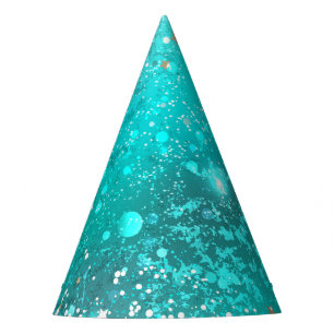 Chapeaux De Fêtes Fond en feuille de turquoise menthe