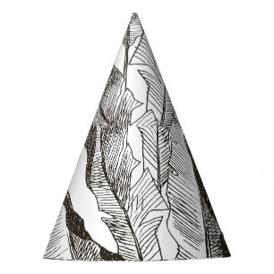 Chapeaux De Fêtes Forêt blanche noire : Motif Plante tropical
