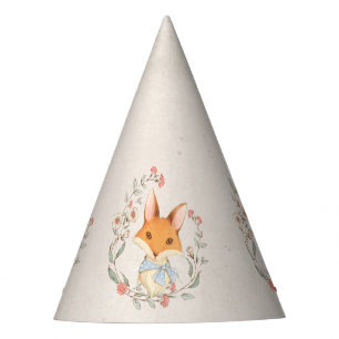 Chapeaux De Fêtes Fox Floral Main dessinée Anniversaire Minimaliste