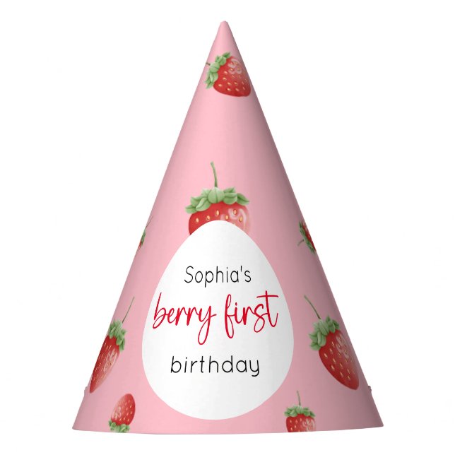 Chapeaux De Fêtes fraise 1er anniversaire Berry 1er (Devant)