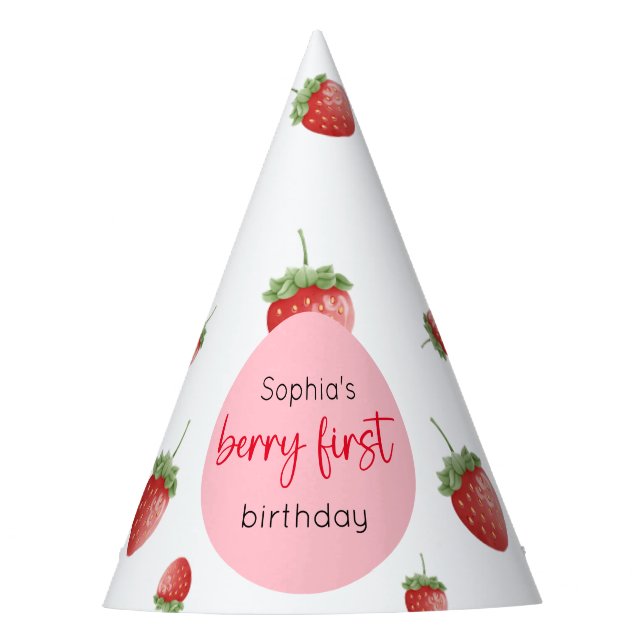 Chapeaux De Fêtes fraise 1er anniversaire Berry 1er (Devant)