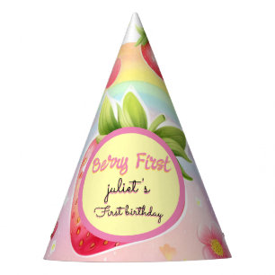 Chapeaux De Fêtes fraise arc-en-ciel baies 1er anniversaire