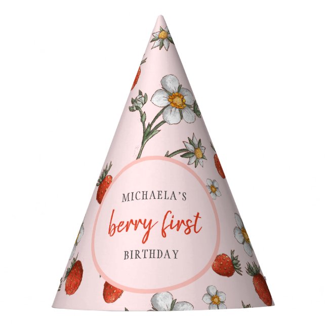 Chapeaux De Fêtes Fraise d'été Berry Premier anniversaire (Devant)