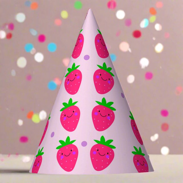 Chapeaux De Fêtes Fraises Motifs roses mignonnes Fille d'anniversair (Créateur téléchargé)