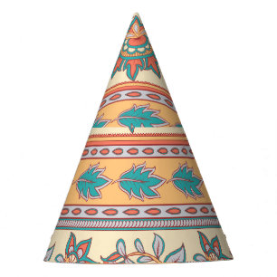 Chapeaux De Fêtes Frontières florales indiennes Motif sans joint