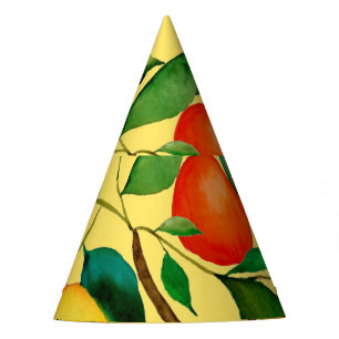Chapeaux De Fêtes Fruits d'agrumes, motif d'aquarelle vibrante.