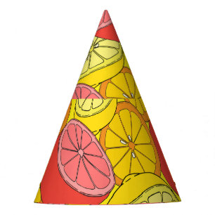 Chapeaux De Fêtes Fruits d'agrumes Motif transparent