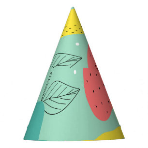 Chapeaux De Fêtes Fruits dessinés à la main, motif sans couture déco