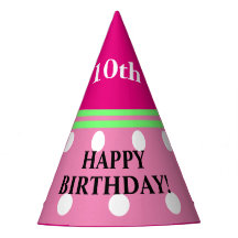 Fun Girl Anniversaire rose vert Pois blancs