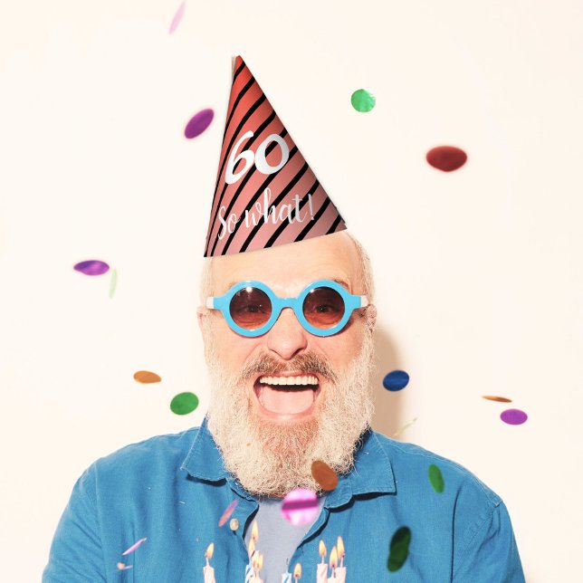 Chapeaux De Fêtes Funny Red Black Stripe Motif 60e anniversaire (Créateur téléchargé)