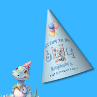 Garçon premier anniversaire amusant un dinosaure 1