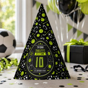 Chapeaux De Fêtes Garçons Moderne Noir Sports Enfants 10e Anniversai