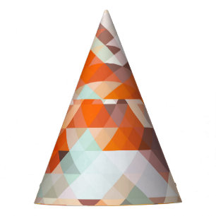 Chapeaux De Fêtes Géométrique blanche orange : Arrière - plan polygo