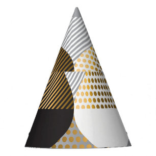 Chapeaux De Fêtes Géométrique de luxe : noir, or motif